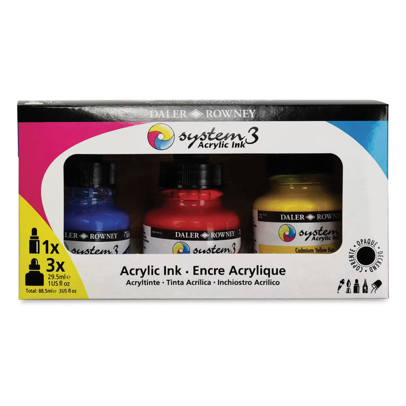 FILA NEW FILA NEW System 3 Ink Introduction Set + 1 Marker Daler Rowney System 3 Acrylic Ink Set
