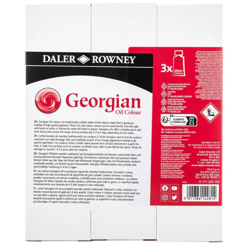 Georgian Oil Paint Titanium White 3 Pack 225ml Set