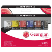 Packaging of Daler Rowney Georgian Oil Colour set on a white background