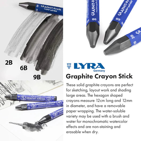 Lyra Water-Soluble Graphite Crayons