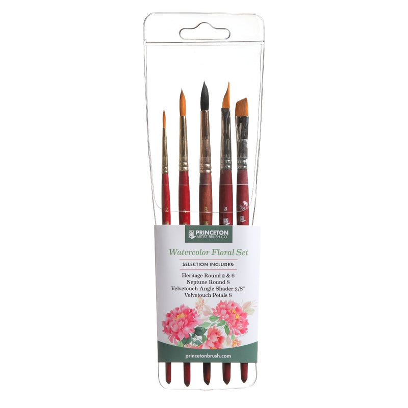 Princeton Aspen 6500 Watercolour Floral Brush 5pc Set *NEW*