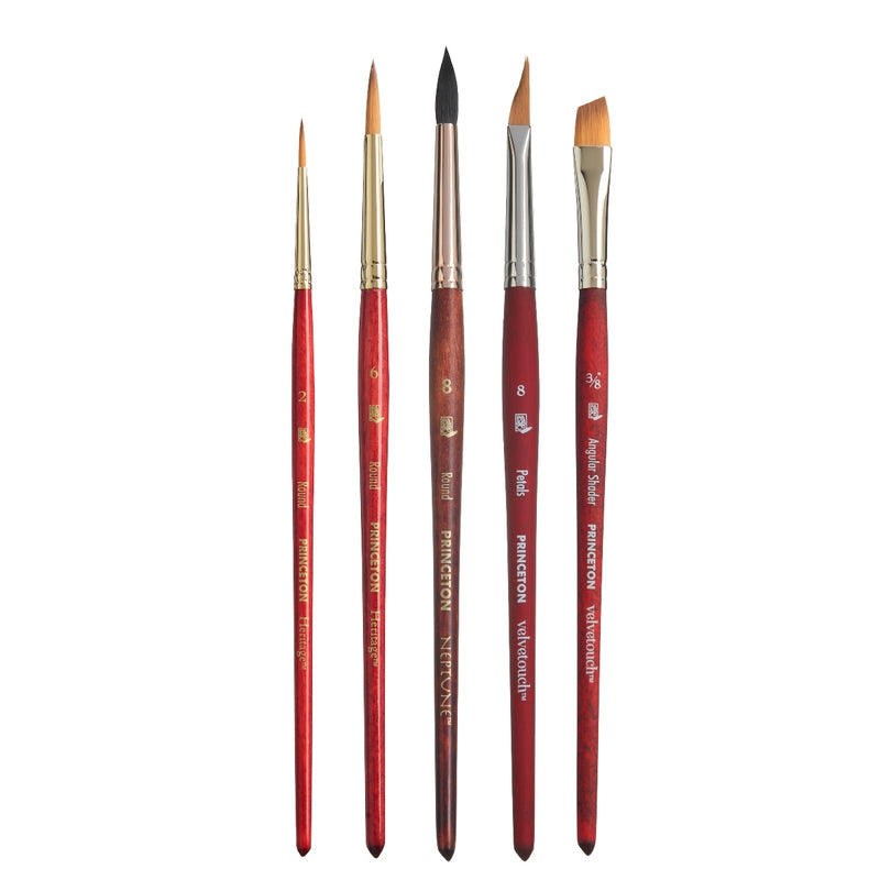 Princeton Aspen 6500 Watercolour Floral Brush 5pc Set *NEW*