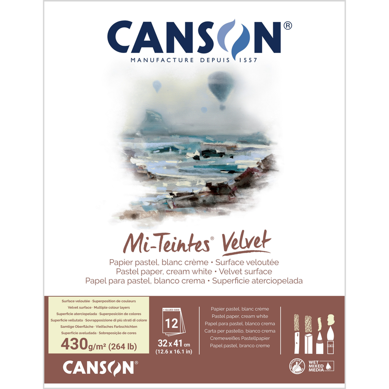 Canson Mi-Teintes Velvet 430gsm Pastel Paper Pads Cream White