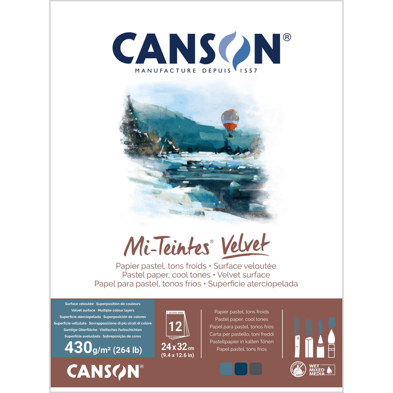 Canson Mi-Teintes Velvet 430gsm Pastel Paper Pads Cool Tones