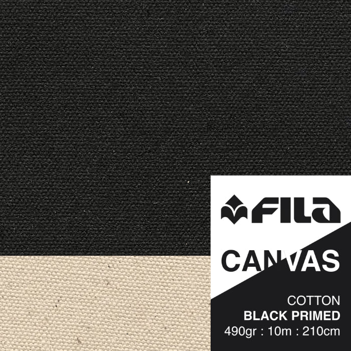 Canvas Roll 490gsm Cotton Black Primed 215cmx10m