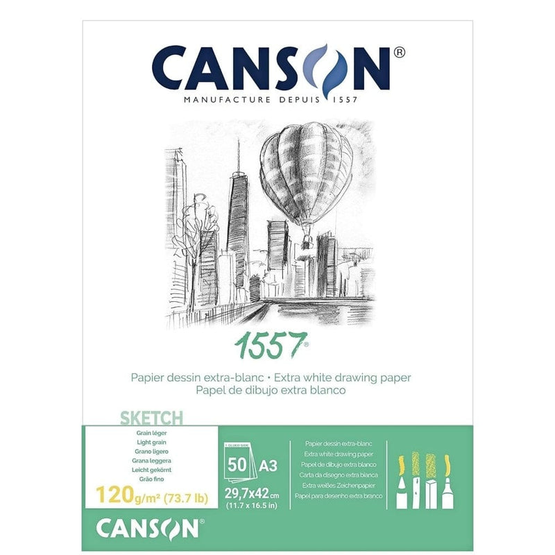 CANSON PADS FILA NEW A3 : 120gsm Pad 50 Sheets Canson JA Dessin 1557 Pads 120gsm