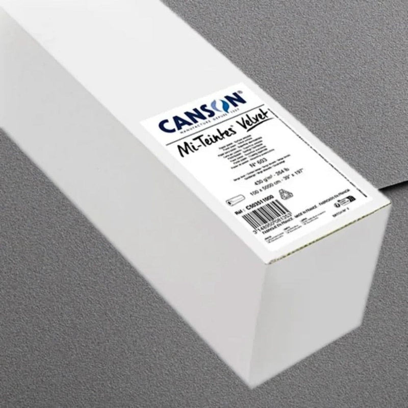 CANSON MI-TEINTES FILA NEW Mi-Teintes Velvet 430 Roll Graphite Grey 1 x 5m (611) Canson Mi-Teintes Velvet Rolls