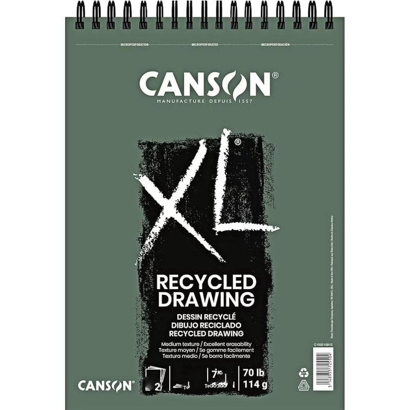 CANSON XL FILA NEW A4 - 21 x 29.7 cm - Spiral pad (50 sheets) Canson XL® Drawing Recycled 160gsm