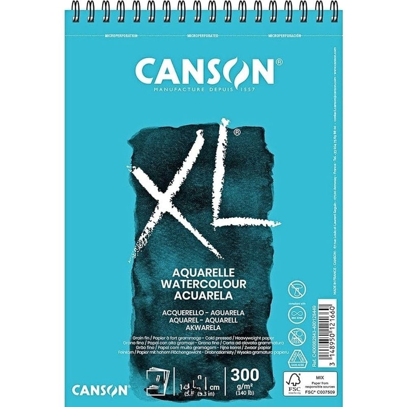CANSON XL FILA NEW A4 - 21 x 29.7 cm - Spiral pad (30 sheets) Canson XL® Watercolour 300gsm