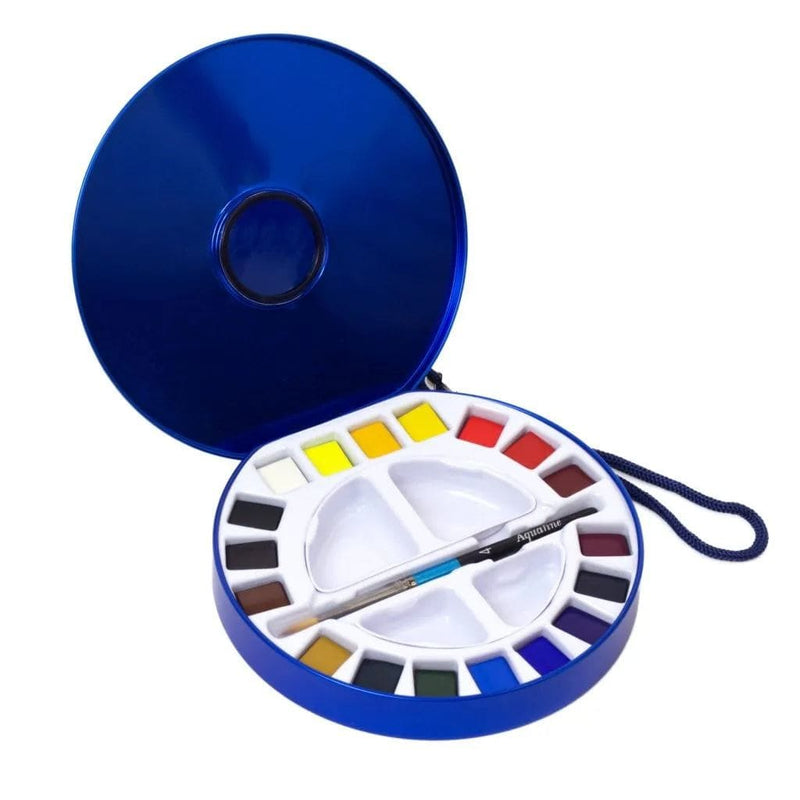 DALER ROWNEY DALER ROWNEY Daler Rowney Aquafine Travel Tin 18 Half Pans + Brush