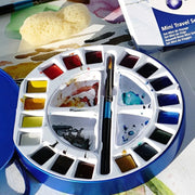 DALER ROWNEY DALER ROWNEY Daler Rowney Aquafine Travel Tin 18 Half Pans + Brush