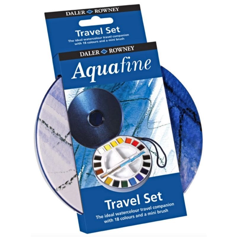 DALER ROWNEY DALER ROWNEY Daler Rowney Aquafine Travel Tin 18 Half Pans + Brush