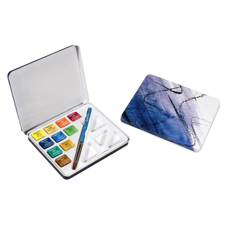 FILA NEW FILA NEW Aquafine Mini Travel Tin 10 Half Pan Daler Rowney Aquafine Travel Tins