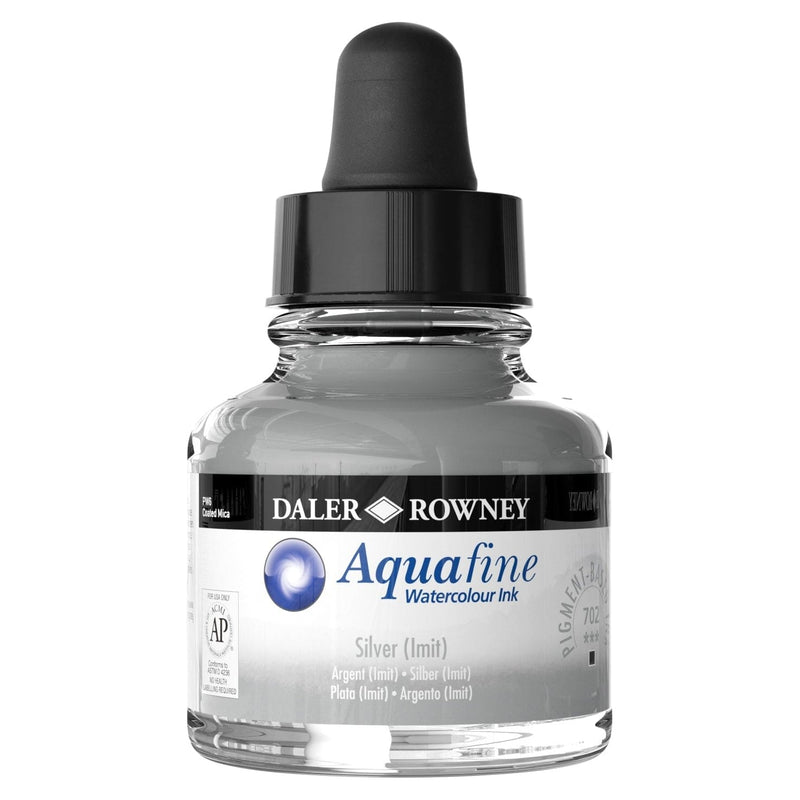 FILA NEW FILA NEW Aquafine 29.5ml Ink Silver (Imit) Daler Rowney Aquafine Watercolour Ink 29.5ml