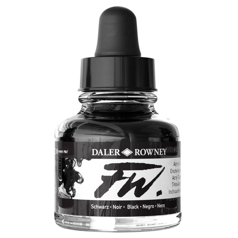 FILA NEW FILA NEW FW Ink 29.5ml Black (India) Daler Rowney FW Ink 29.5ml