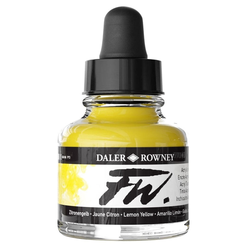 FILA NEW FILA NEW FW Ink 29.5ml Lemon Yellow Daler Rowney FW Ink 29.5ml