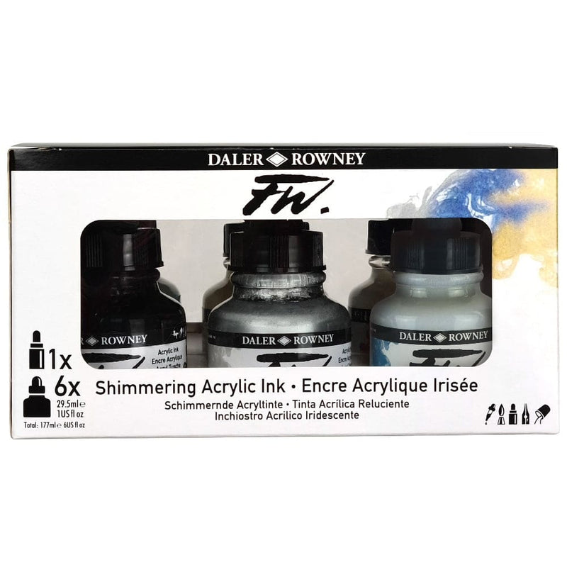 FILA NEW FILA NEW FW Shimmering Colours Set (6) Daler Rowney FW Ink Sets