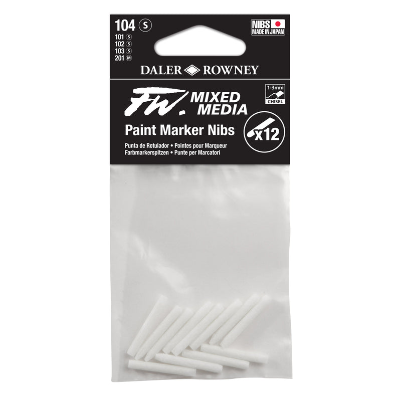 FILA NEW FILA NEW FW Marker Nib Set 4 Chisl 1-3mm Daler Rowney FW Mixed Nib Sets For Media Paint Markers