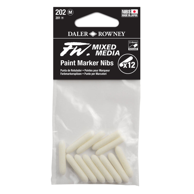 FILA NEW FILA NEW FW Marker Nib Set 5 Round 2-4mm Daler Rowney FW Mixed Nib Sets For Media Paint Markers