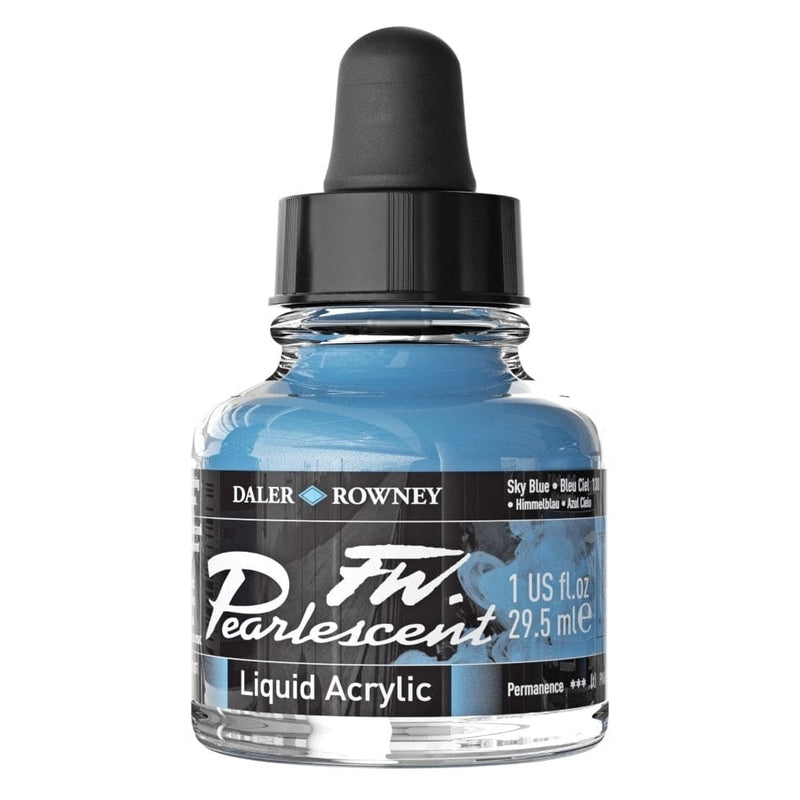 FILA NEW FILA NEW Pearlescent 29.5ml Sky Blue Daler Rowney FW Pearlescent Inks 29.5ml