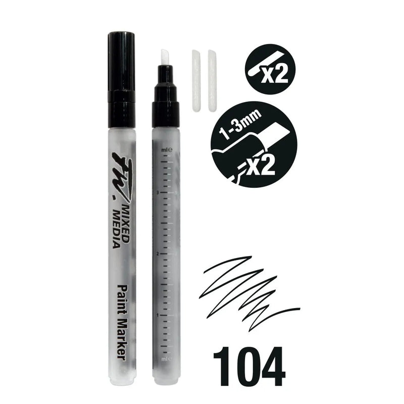 FILA NEW FILA NEW 104 FW Marker Set 2x sm 1-3mmch+Nbs Daler Rowney FW Refillable Paint Markers Set