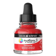 FILA NEW FILA NEW System3 Ink 29.5ml Fluorescent Red Daler-Rowney System 3 Acrylic Ink