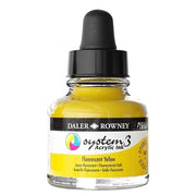 FILA NEW FILA NEW System3 Ink 29.5ml Fluorescent Yellow Daler-Rowney System 3 Acrylic Ink