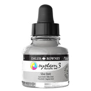 FILA NEW FILA NEW System3 Ink 29.5ml Silver Imit Daler-Rowney System 3 Acrylic Ink