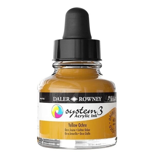 FILA NEW FILA NEW System3 Ink 29.5ml Yellow Ochre Daler-Rowney System 3 Acrylic Ink