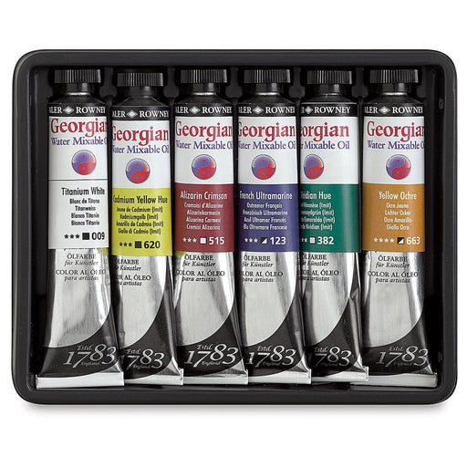 DALER ROWNEY GEORGIAN WATERMIXABLE DALER ROWNEY Georgian Water Mixable Starter Set 6x20ml