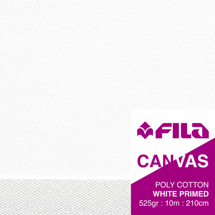 Canvas Roll 525gsm Poly Cotton White Primed 215cmx10m